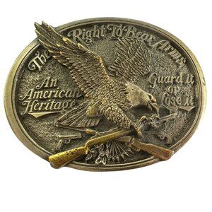 Vintage 1985 C&J American Heritage Belt Buckle With Eagle Design